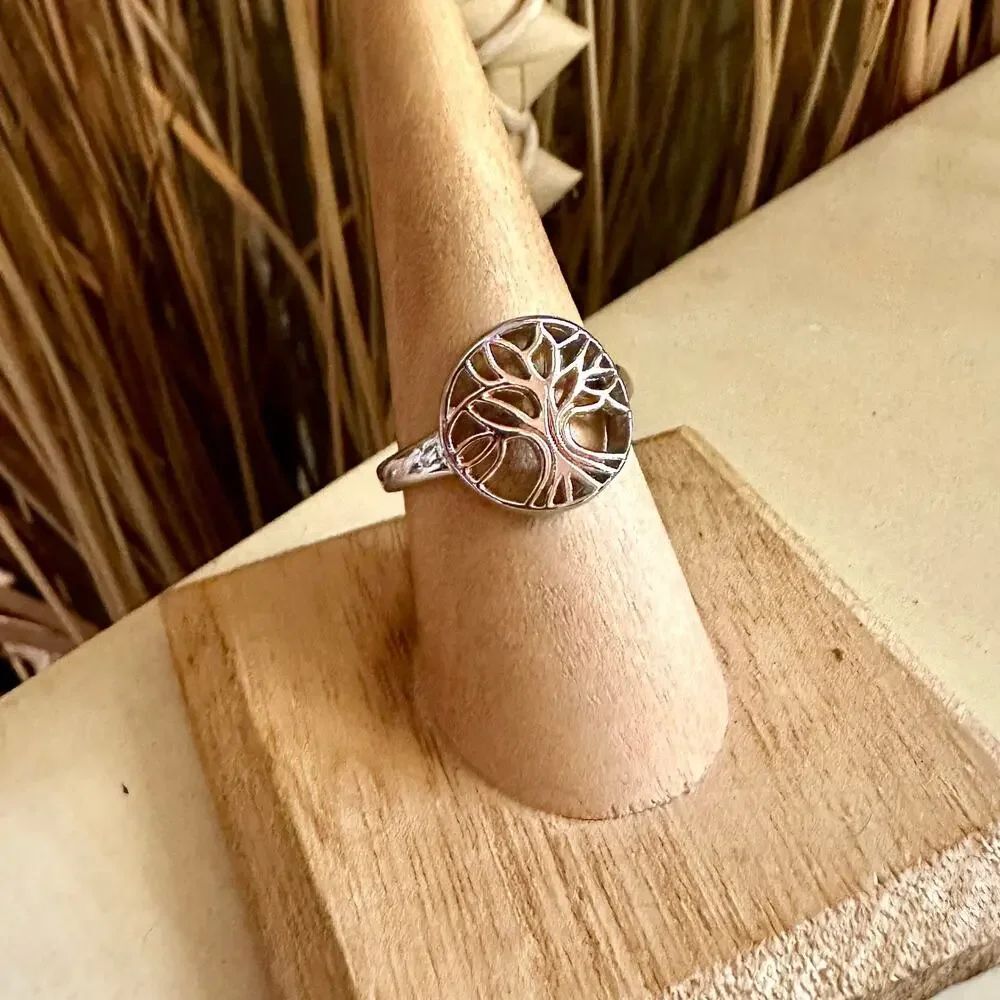 Tree Of Life Stainless Steel With Rose Gold Ring